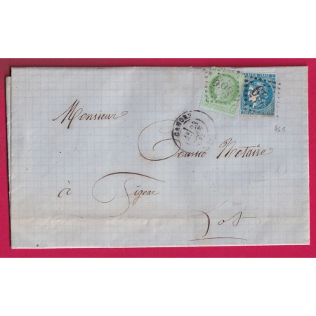 N°46B + 53 GC 693 CAHORS LOT POUR FIGEAC LETTRE