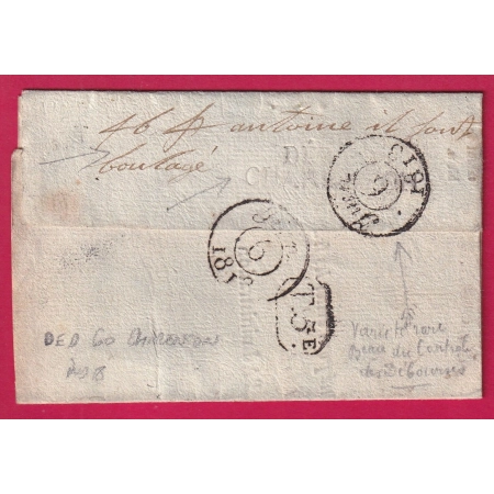 DEBOURSE DEB 60 CHARENTON 1813 REEXPEDIEE A PARIS INDICE 18 LETTRE COVER