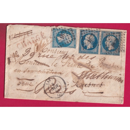 N°14 PAIRE + UN PC 1673 LAVAL MAYENNE POUR ORNE REEXPEDIEE PARIS LETTRE COVER