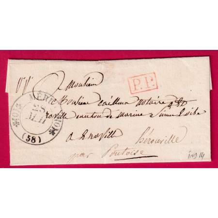 CAD TYPE 11 MERU OISE SANS MILLESIME + PP ROUGE  POUR HEROUVILLE SEINE ET OISE INDICE 14 LETTRE COVER