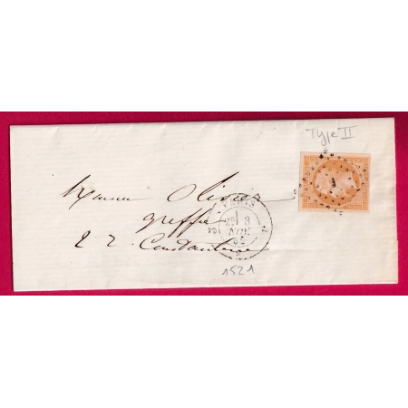 N°13B TTB PARIS BUREAU J P1521 POUR PARIS LETTRE COVER
