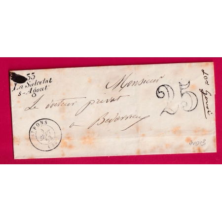 CURSIVE 33 LA SALVETAT SUR AGOUT HERAULT CAD TYPE 15 ST PONS POUR BEDARIEUX INDICE 13 LETTRE