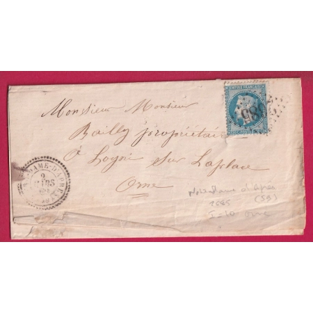 N°29 GC 2685 NOTRE DAME D'APRES ORNE POUR LONGNY SUR LAPLACE INDICE 10  LETTRE