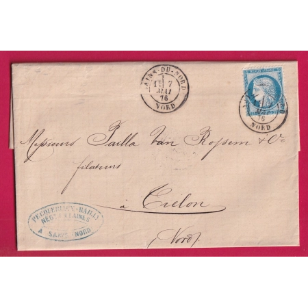 N°60 CAD TYPE 18 SAINS DU NORD POUR TRELON NORD LETTRE