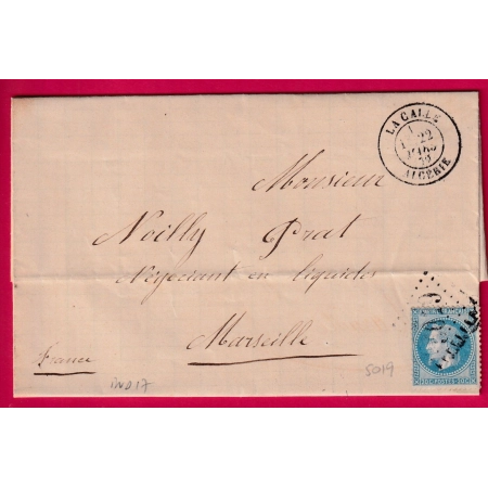 N°29 GC 5019 LA CALLE ALGERIE CAD TYPE 17 POUR MARSEILLE INDICE 17 LETTRE