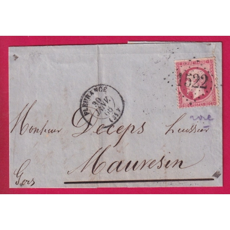 N°24 GC 1522 FLEURANCE GERS POUR MAUVESIN LETTRE