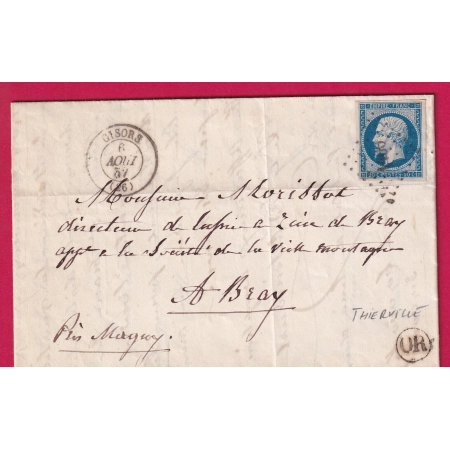 N°14 PC 1400 GISORS EURE OR THIERVILLE POUR BRAY MAGNY EN VEXIN SEINE ET OISE LETTRE