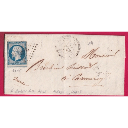 N°14 PC 2995 ST AUBIN SUR AIRE MEUSE CAD TYPE 22 POUR COMMERCY LETTRE