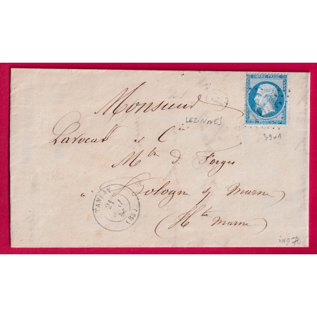 N°22 GC 3901 TANLAY YONNE BOITE RURALE F LEZINNES POUR BOLOGNE SUR MARNE LETTRE