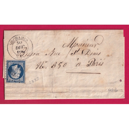 N°14 PC 2333 ORCHAMPS JURA CAD TYPE 14 INDICE 16 POUR PARIS LETTRE
