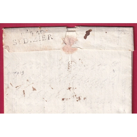 DEBOURSE DEB 50 ST DIZIER HAUTE MARNE INDICE 19 1820 DEPART 72 SEVRES SEINE ET OISE LETTRE