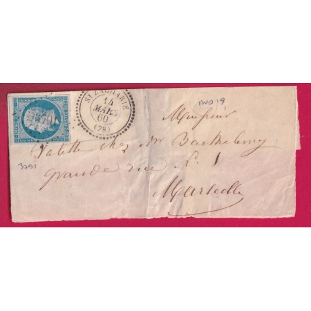N°14 PC 3791 ST ZACHARIE VAR POUR MARSEILLE DEVANT DE LETTRE FRONT COVER INDICE 19 LETTRE