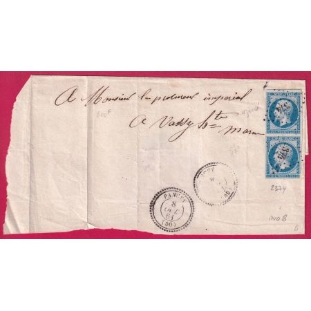 N°14 PAIRE PC 2374 PANCEY HAUTE MARNE CAD TYPE 22 POUR VASSY LETTRE