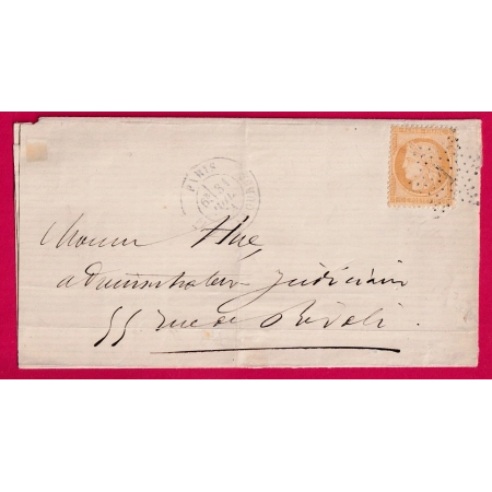 N°36 PARIS ETOILE 1 PLACE DE LA BOURSE 31 JUILLET 1871 POUR PARIS LETTRE