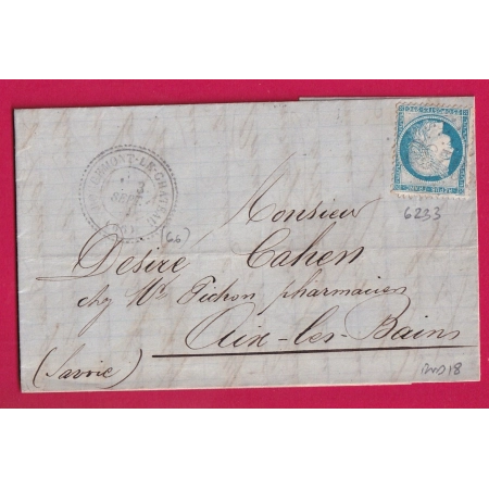 N°60 GC 6233 ROUGEMONT LE CHATEAU HAUT RHIN CAD TYPE 24 INDICE 18 AIX LES BAINS SAVOIE TERRITOIRE DE BELFORT LETTRE