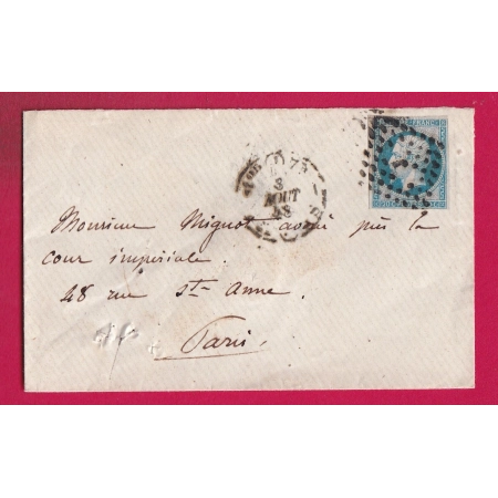 N°14 DOUBLE PORT LOCAL PARIS POTHION 1520 BUREAU J POUR PARIS LETTRE