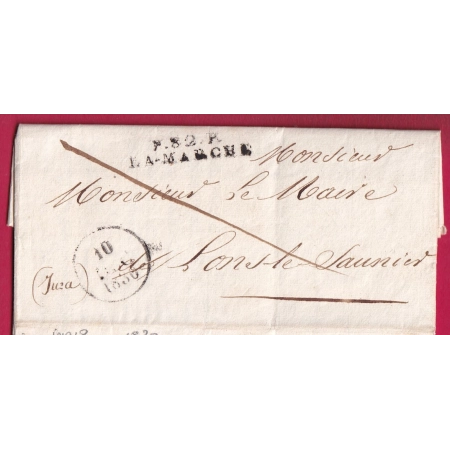 MARQUE P82P LA MARCHE 1830 INDICE 18 POUR LONS LE SAULNIER JURA LETTRE