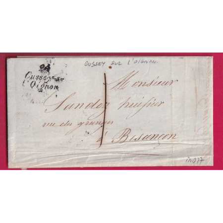 CURSIVE 24 CUSSEY SUR L'OIGNON DOUBS TAXE LOCALE 1 POUR BESANCON INDICE 17 LETTRE