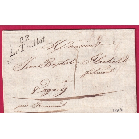 CURSIVE 82 LE TILLOT VOSGES 1833 INDICE 16 POUR VAGNEY LETTRE