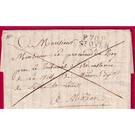 MARQUE P70P ST OYEN 1822 SAONE ET LOIRE POUR MACON INDICE 19 LETTRE