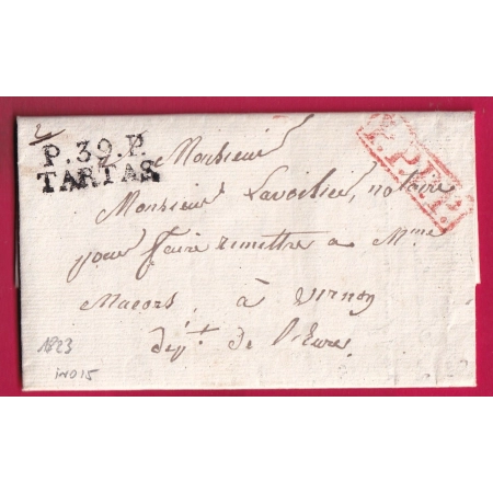 MARQUE P39P TARTAS LANDES 1823 PPPP POUR VERNON EURE INDICE 15