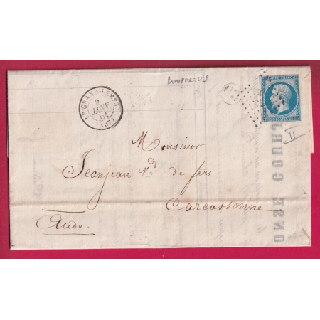 N°14 PC 1433 LE GRAND LEMPS ISERE OR BONPERTUIS POUR CARCASSONNE AUDE LETTRE