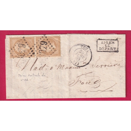 N°28 PAIRE GC 1224 CREUILLY CALVADOS OR BANVILLE POUR CAEN LETTRE
