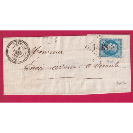 N°29 GC 1418 ESPRELS HAUTE SAONE CAD TYPE 22 PPOUR VESOUL INDICE 12 LETTRE