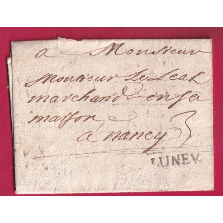 MARQUE LUNEV LUNEVILLE MEURTHE ET MOSELLE LENAIN N°1 INDICE 18 POUR NANCY LETTRE
