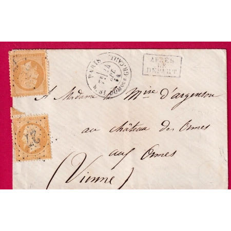 N°21 X2 PARIS ETOILE 27 R ST DOMque-GR.CAILL POUR LES ORMES VIENNE LETTRE