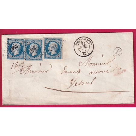 N°14 X3 PC 2547 PORT SUR SAONE MENTION POIDS 12 GRAMMES POUR VESOUL 20C EN TROP LETTRE