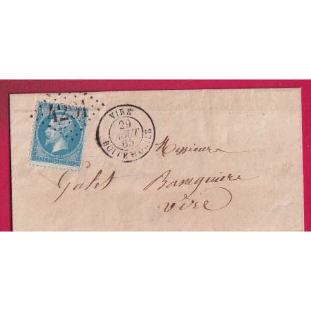 N°22 GC 4291 VIRE BOITE MOBILE CALVADOS POUR VIRE DOUBLE PORT LOCAL RARE LETTRE