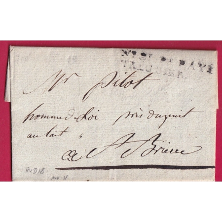 MARQUE N°21 PORT PAYE TREGUIER COTES DU NORD POUR ST BRIEUC INDICE 18 LETTRE