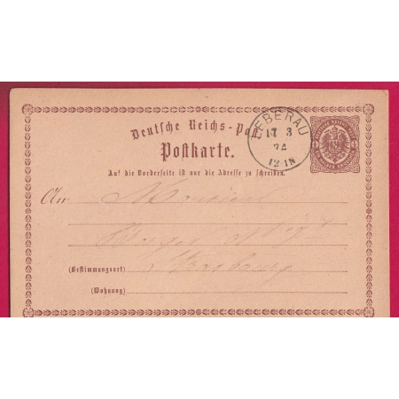 ALSACE LORRAINE LEBERAU LIEPVRE 1874 HAUT RHIN POUR STRASBOURG  LETTRE