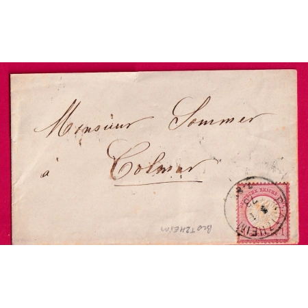 ALSACE LORRAINE BLOTZHEIM 1873 HAUT RHIN POUR COLMAR LETTRE