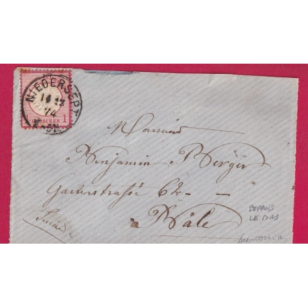 ALSACE LORRAINE TARIF FRONTALIER NIEDERSEPT SEPPOIS LE BAS HAUT RHIN POUR BALE SUISSE DEVANT DE LETTRE