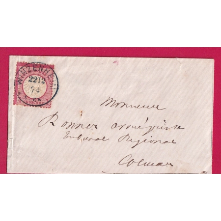 ALSACE LORRAINE WINZENHEIM 1874 HAUT RHIN POUR COLMAR LETTRE