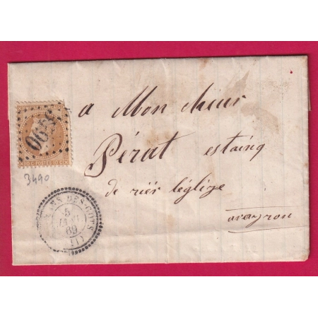 N°28 GC 3490 ST AMANS DES COTS AVEYRON CAD TYPE 22 POUR ESTAING LETTRE