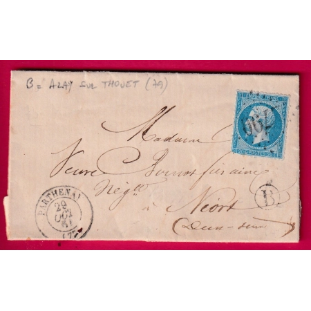 N°22 GC 790 PARTHENAY DEUX SEVRES BOITE RURALE B AZAY SUR THOUET POUR NIORT LETTRE