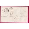 CURSIVE 50 PANCEY HAUTE MARNE DECIME RURAL 1845 POUR BOLOGNE T12 VIGNORY AU DOS INDICE 16 LETTRE