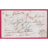 CAD TYPE 15 LYON RHONE 1847 GRIFFE REBUTS EN ROUGE POUR ST LOUP HAUTE SAONE TAXE MODIFIEE LETTRE