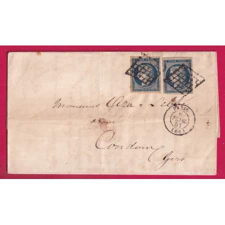 N°4 X2 GRILLE PARIS TTB POUR CONDOM GERS 1851 LETTRE