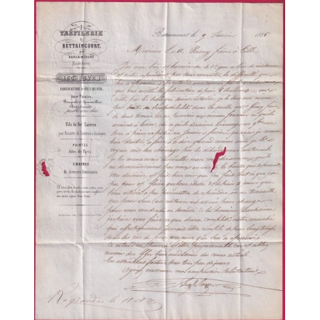 N°14 PC 1132 DOULAINCOURT BOITE RURALE F BETTAINCOURT POUR LILLE NORD LETTRE