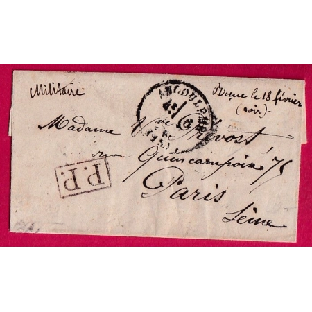 GUERRE 1870 TENTATIVE ENTREE ANGOULEME CHARENTE 16 OCT 1870 MENTION ARRIVE 18 FEVRIER 1871 LETTRE