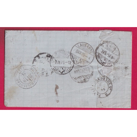 N°60 GC 3602 STE FOY LA GRANDE GIRONDE TAXE SUISSE 30 FAUSSE DIRECTION POUR ST FERME GIRONDE REEXPEDIEE LETTRE