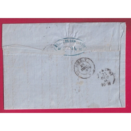 N°14 PC 1818 LYON A 68 A POUR ANNECY HAUTE SAVOIE TAXE SARDE 5 AVEC ERGOT 1856 ETATS SARDES LETTRE