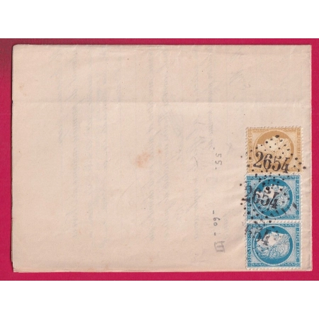 N°55 60 PAIRE GC 2654 NEVERS NIEVRE SANS BANDE TARIF RECOMMANDE LOCAL LETTRE