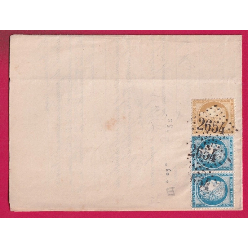 N°55 60 PAIRE GC 2654 NEVERS NIEVRE SANS BANDE TARIF RECOMMANDE LOCAL LETTRE