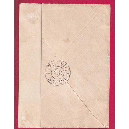 10C GROUPE BRAZAVILLE CONGO FRANCAIS 1909 POUR LIBREVILLE GABON LETTRE