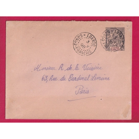 ENTIER 25 LOANGO CONGO FRANCAIS POUR PARIS LETTRE
